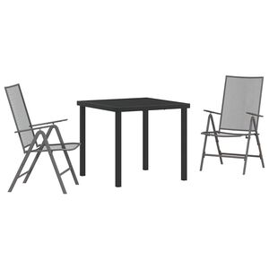 vidaXL Garden Dining Set 3 pcs Anthracite Powder-Coated Steel