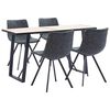 vidaXL 5 Piece Dining Set Black Faux Leather