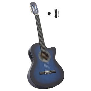 vidaXL Western Classical Cutaway Guitar with Equalizer 6 Strings Blue