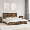 vidaXL Storage Bed with Drawer Smoked Oak 180 x 200 cm Engineered Wood