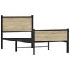 vidaXL Metal Bed Frame without Mattress Sonoma Oak 107x203 cm