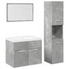 vidaXL 4 Piece Bathroom Furniture Set Concrete Grey Engineered Wood