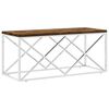 vidaXL Coffee Table Stainless Steel and Solid Wood Reclaimed
