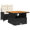 vidaXL 2 Piece Garden Dining Set with Cushions Black Poly Rattan