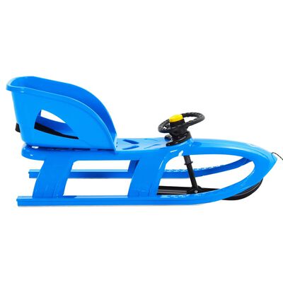 vidaXL Sledge with Seat and Wheel Blue 102.5x40x23 cm Polypropylene
