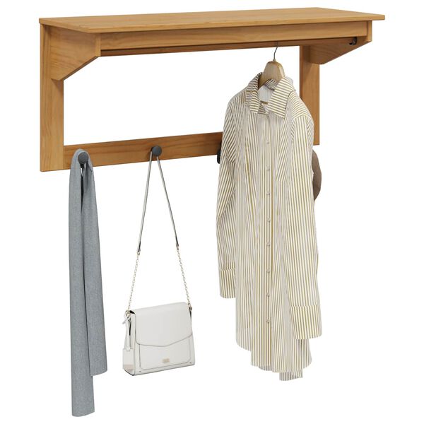 vidaXL Coat Rack Hill Honey Brown 90 x 35 x 41.5 cm Solid Pine Wood