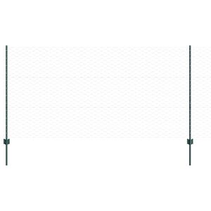 vidaXL Hexagonal Fence with Post 100 x 1.2 m PVC-Coated Steel Green