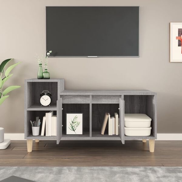 vidaXL TV Cabinet Grey Sonoma 100x35x55 cm Engineered Wood