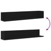 vidaXL Wall Shelves 2 pcs Black 100x16.5x16.5 cm Engineered Wood