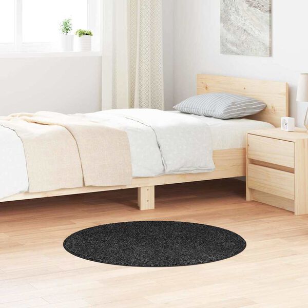 vidaXL Anti-slip Shaggy Rug Dark Grey 90 x 90 cm PP