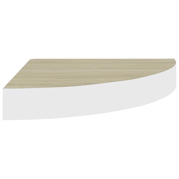 vidaXL Wall Corner Shelves 2 pcs Oak and White 35x35x3.8 cm MDF