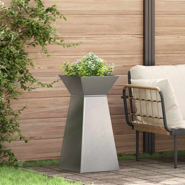vidaXL Pillar Planter Silver 35 x 35 x 73 cm Stainless Steel