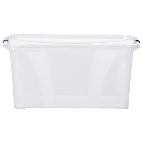 vidaXL Storage Boxes with Lids 2 pcs Transparent 14 L
