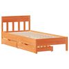 vidaXL Bed Frame without Mattress Wax Brown 90x200 cm Solid Wood Pine