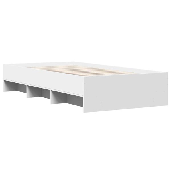 vidaXL Bed Frame without Mattress White 75x190 cm Small Single Engineered Wood