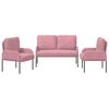 vidaXL Sofa Sets with Cushion 3 pcs Pink 115 x 56 x 80 cm Plywood