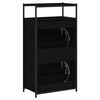 vidaXL Shoe Cabinet Black 60x34x112 cm Engineered Wood