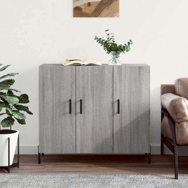 vidaXL Sideboard Grey Sonoma 90x34x80 cm Engineered Wood