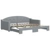 vidaXL Daybed with Trundle without Mattress Light Grey 90x190 cm Single
