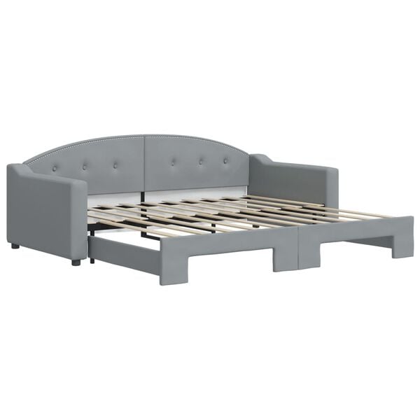 vidaXL Daybed with Trundle without Mattress Light Grey 90x190 cm Single