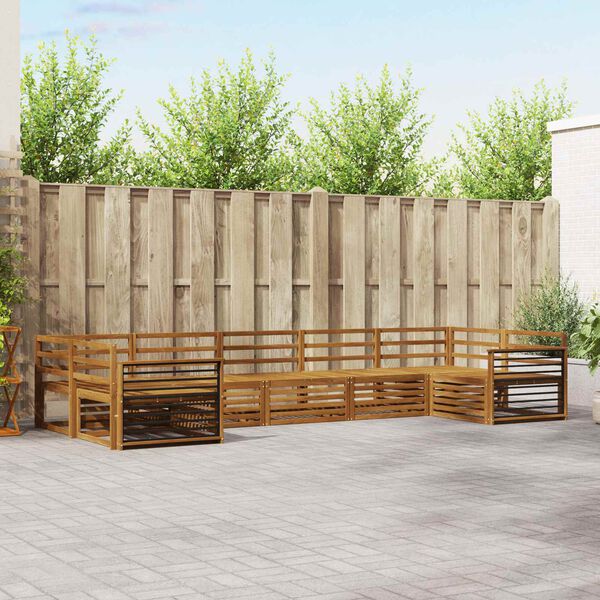 vidaXL Sofa Sets 7 pcs Natural Solid Acacia Wood