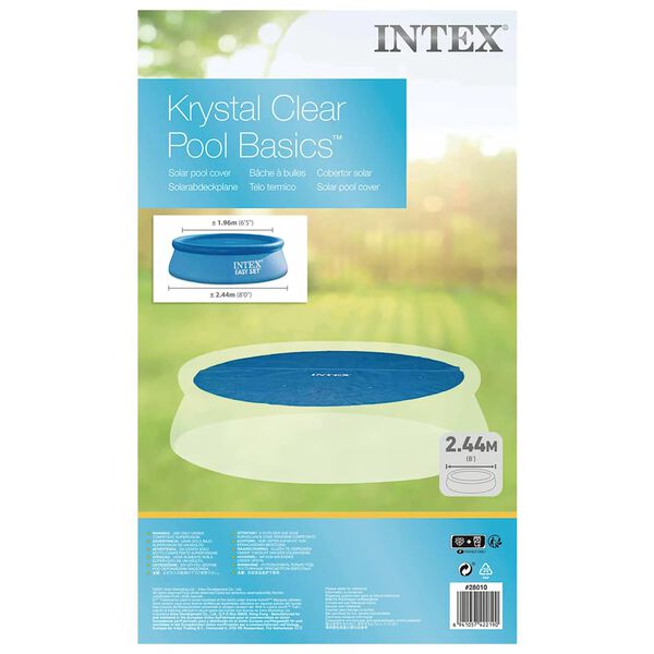 Intex Solar Pool Cover Blue 206 cm Polyethylene