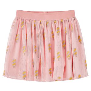 vidaXL Kids' Skirt with Tulle Light Pink 104