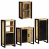 vidaXL Bathroom Furniture Set with Door 4 pcs Brown Solid Mango Wood