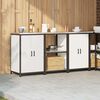 vidaXL Kitchen Storage Set with Shelf 3 pcs White Cold-rolled Steel
