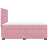 vidaXL Box Spring Bed with Mattress Pink 140x190 cm Velvet