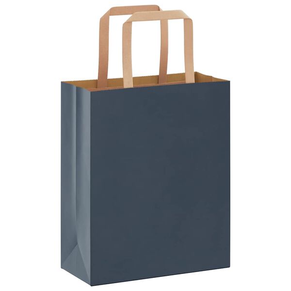vidaXL Paper Bags 250 pcs with Handles Blue 18x8x22 cm