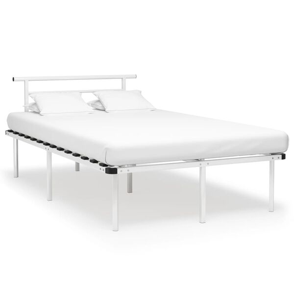 vidaXL Bed Frame without Mattress White Metal 120x200cm