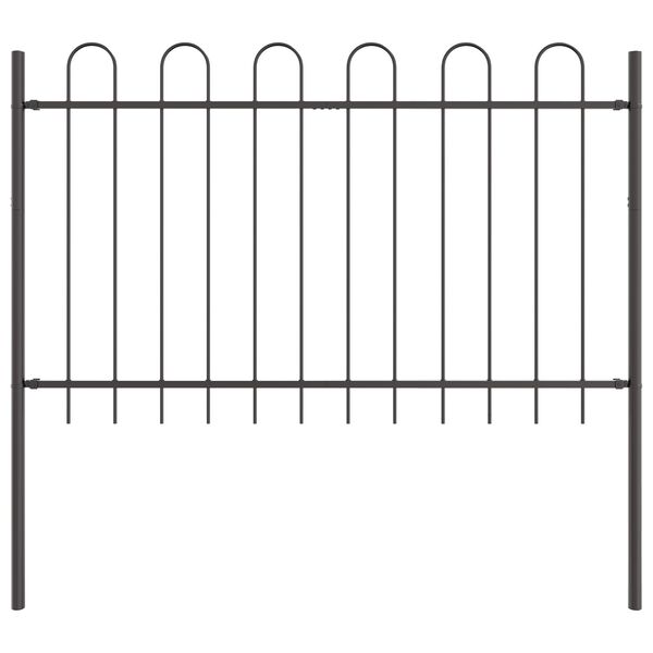 vidaXL Garden Fence Grey 1.7 x 1 m Powder-coated Steel