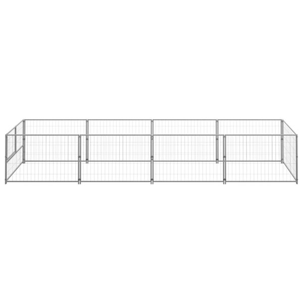 vidaXL Dog Kennel Silver 4 m² Steel