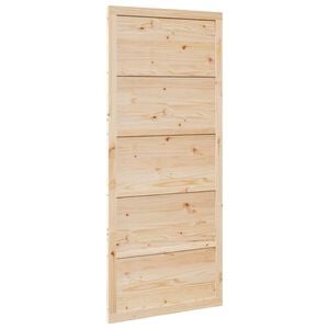 vidaXL Barn Door Natural 90 x 2.5 x 208 cm Solid Pine Wood