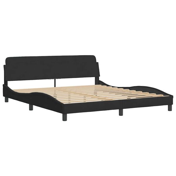 vidaXL Bed Frame "Dover" Black 180x200 cm Super King Velvet