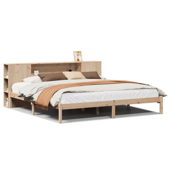vidaXL Bookcase Bed without Mattress 200x200 cm Solid Wood Pine