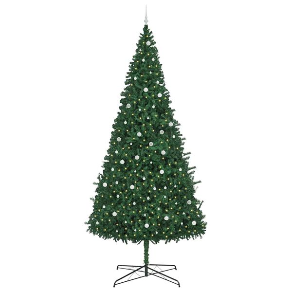 vidaXL Christmas Tree with Decorative String Lights Green 400 cm PVC