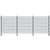 vidaXL Fence Panel with Posts Powder-coated Iron 6x1.95 m Anthracite Grey
