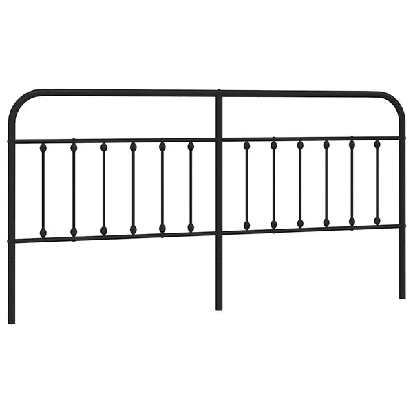 vidaXL Metal Replace Headboard Black 200 cm