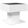 vidaXL Coffee Table with LED White 50x50x45 cm Engineered Wood