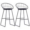 vidaXL Bar Chair | Set of 2 | Black | Powder-coated steel and faux leather