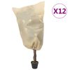 vidaXL Plant Fleece Covers with Drawstring 12 pcs 70 g/m&sup2; 0.8x0.8 m