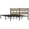 vidaXL Metal Bed Frame without Mattress Sonoma Oak 140x200 cm