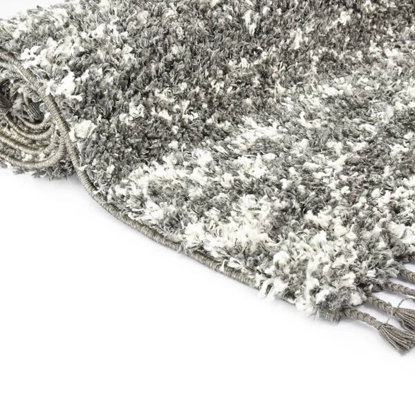 vidaXL Rug Berber Shaggy PP Grey and Beige 160x230 cm