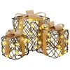 vidaXL Lighted Christmas Gift Box 3 pcs 150 LEDs Warm White