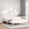 vidaXL Bed Frame without Mattress White King Size Solid Wood