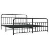 vidaXL Metal Bed Frame without Mattress with Footboard Black 200x200cm