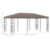vidaXL Gazebo 6x3 m Taupe Fabric