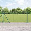 vidaXL Fence with Posts Green 1 x 10 m Steel